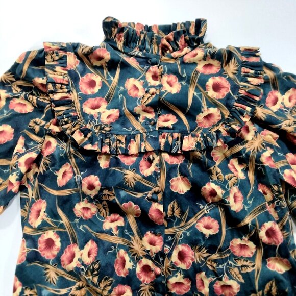 Vintage Princess Kaiulani Muumuu Hawaiian Maxi Dress Floral Victorian Ruffles 10 - Picture 2 of 9